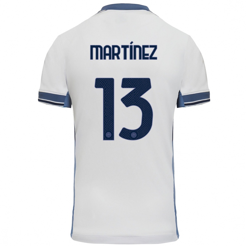 Niño Fútbol Camiseta Josep Martínez #13 Blanco Gris 2ª Equipación 2024/25 México