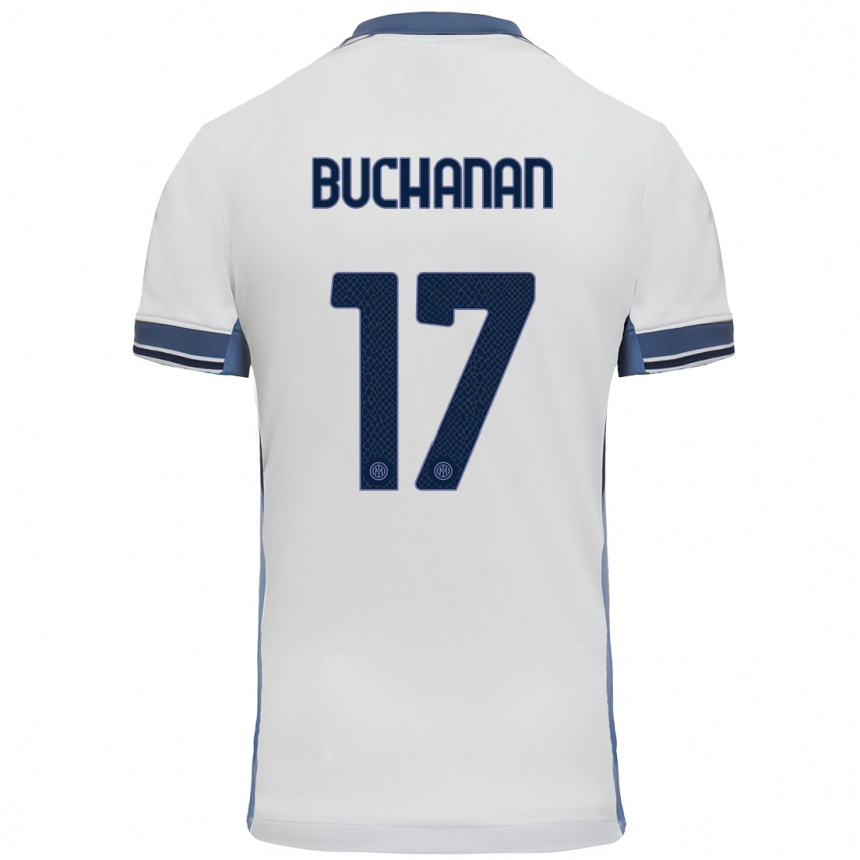 Niño Fútbol Camiseta Tajon Buchanan #17 Blanco Gris 2ª Equipación 2024/25 México