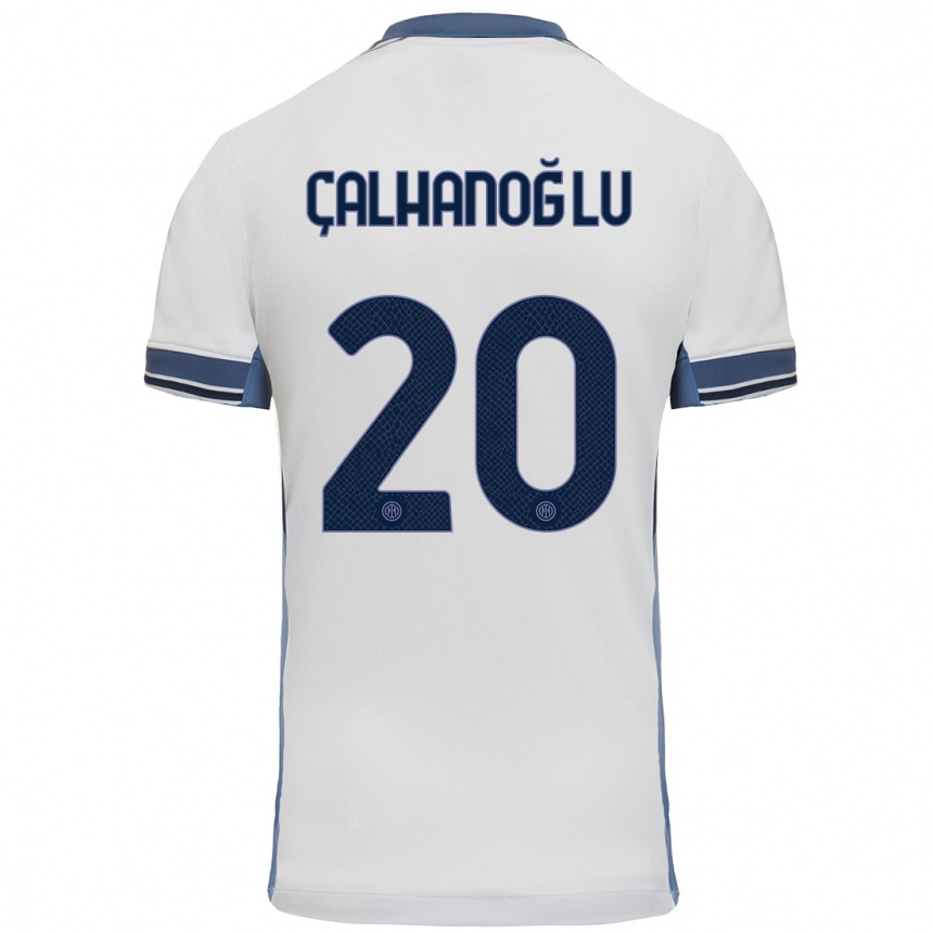 Niño Fútbol Camiseta Hakan Calhanoglu #20 Blanco Gris 2ª Equipación 2024/25 México