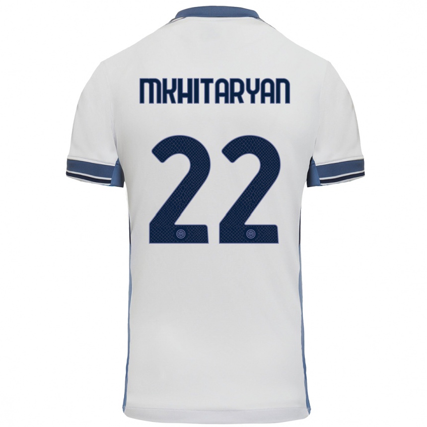 Niño Fútbol Camiseta Henrikh Mkhitaryan #22 Blanco Gris 2ª Equipación 2024/25 México