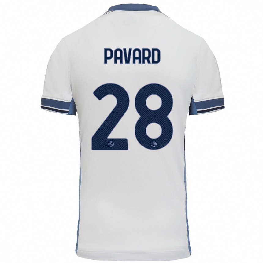 Niño Fútbol Camiseta Benjamin Pavard #28 Blanco Gris 2ª Equipación 2024/25 México