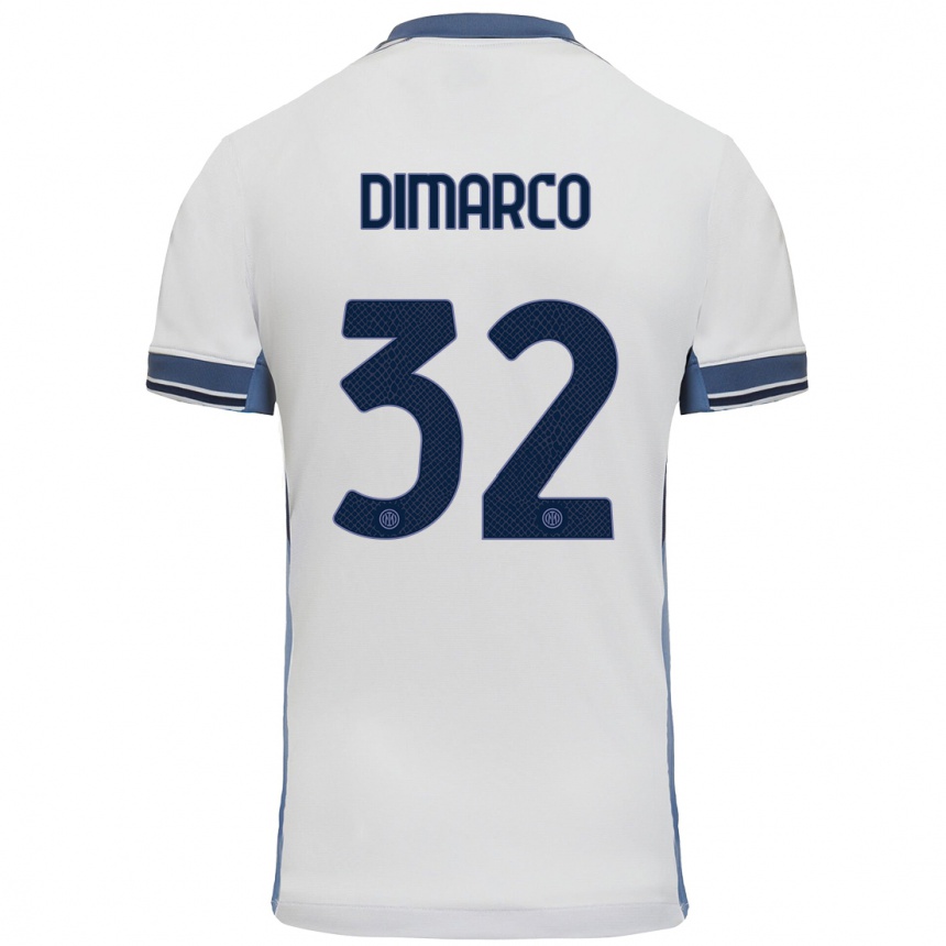 Niño Fútbol Camiseta Federico Dimarco #32 Blanco Gris 2ª Equipación 2024/25 México