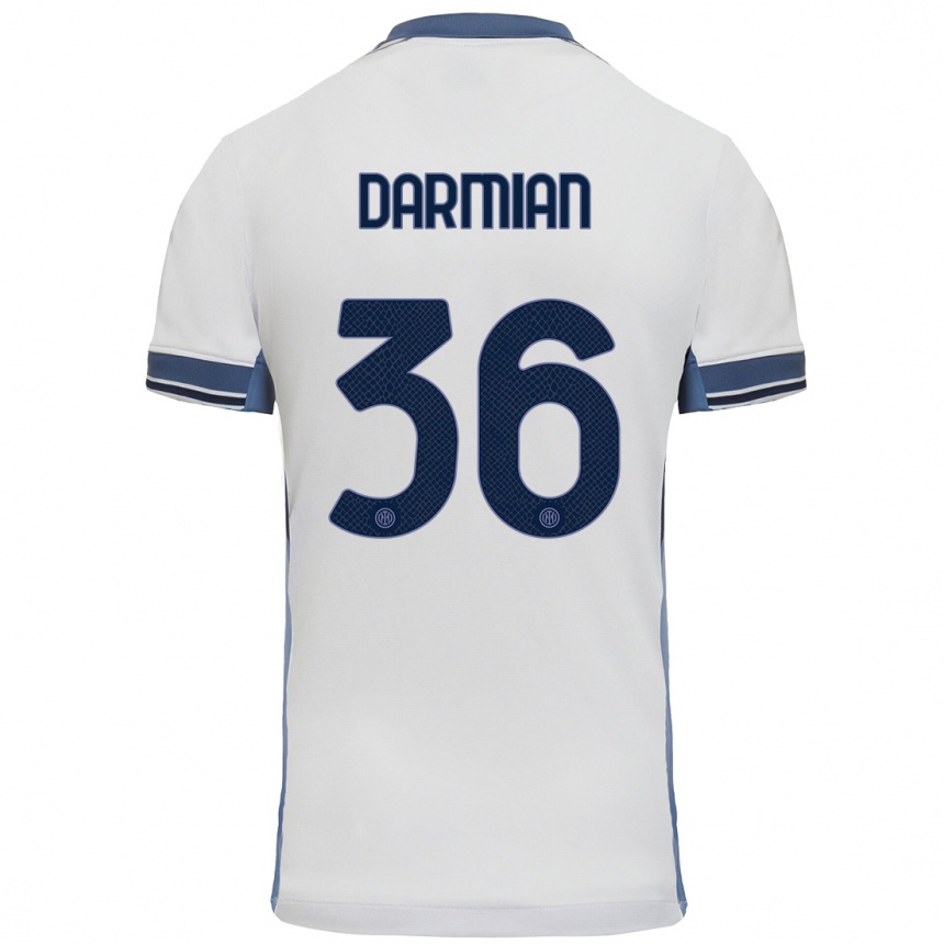 Niño Fútbol Camiseta Matteo Darmian #36 Blanco Gris 2ª Equipación 2024/25 México