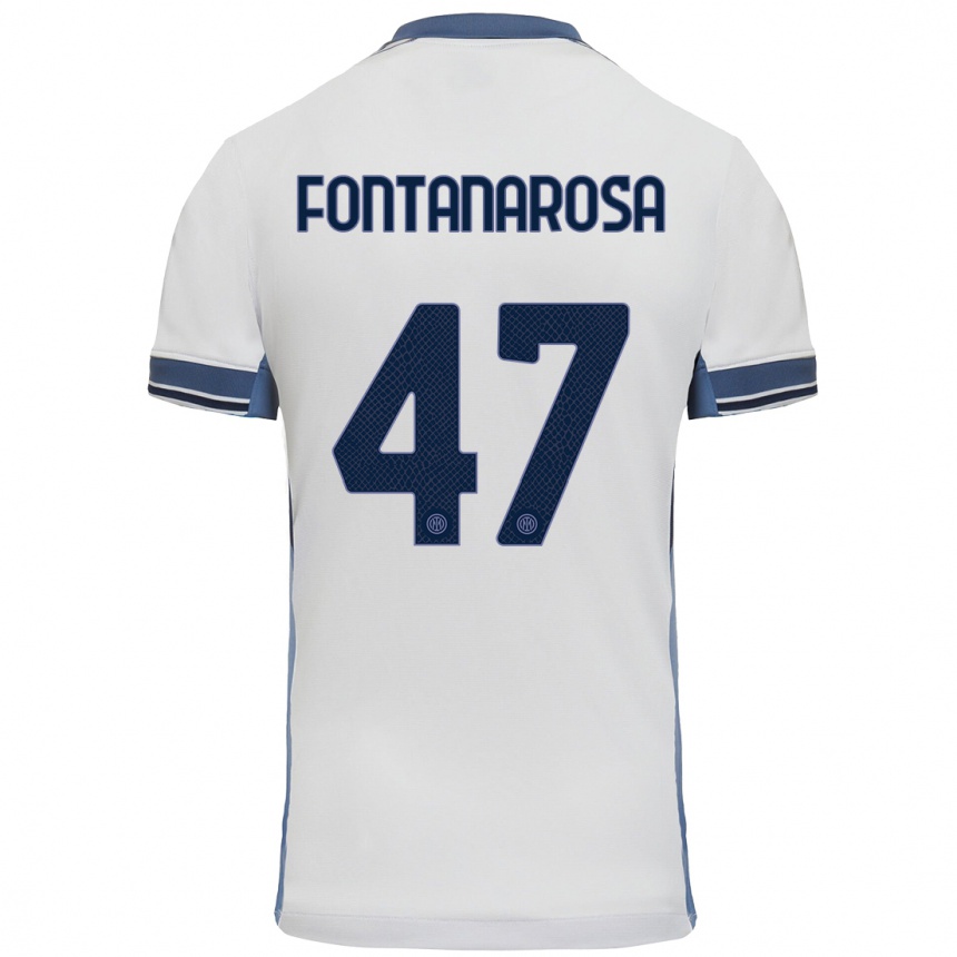 Niño Fútbol Camiseta Alessandro Fontanarosa #47 Blanco Gris 2ª Equipación 2024/25 México