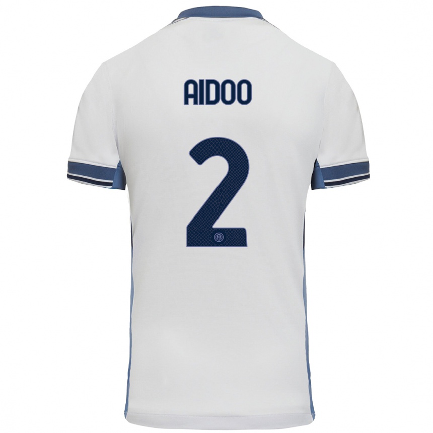 Niño Fútbol Camiseta Mike Aidoo #2 Blanco Gris 2ª Equipación 2024/25 México