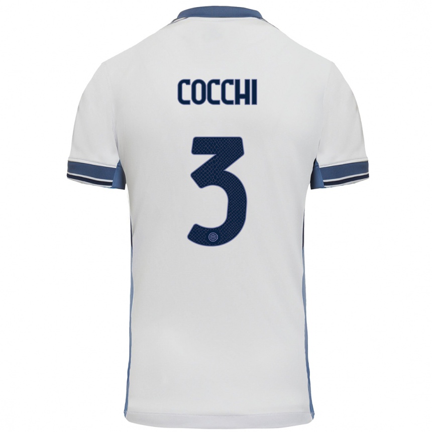 Niño Fútbol Camiseta Matteo Cocchi #3 Blanco Gris 2ª Equipación 2024/25 México