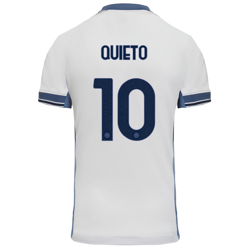 Niño Fútbol Camiseta Daniele Quieto #10 Blanco Gris 2ª Equipación 2024/25 México