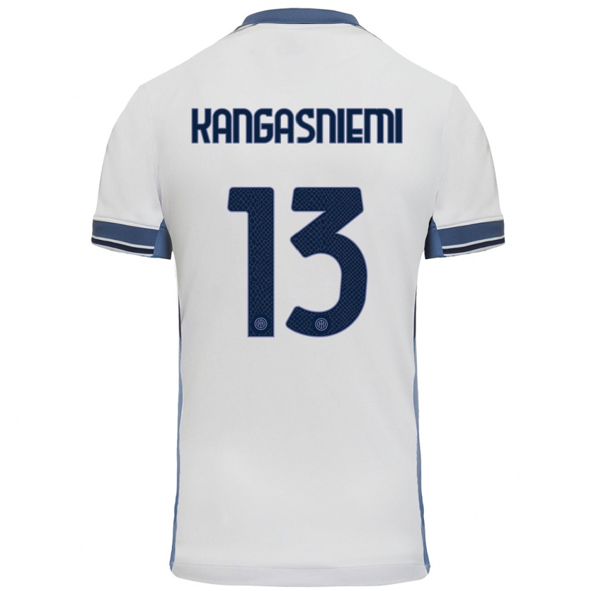 Niño Fútbol Camiseta Ilari Kangasniemi #13 Blanco Gris 2ª Equipación 2024/25 México