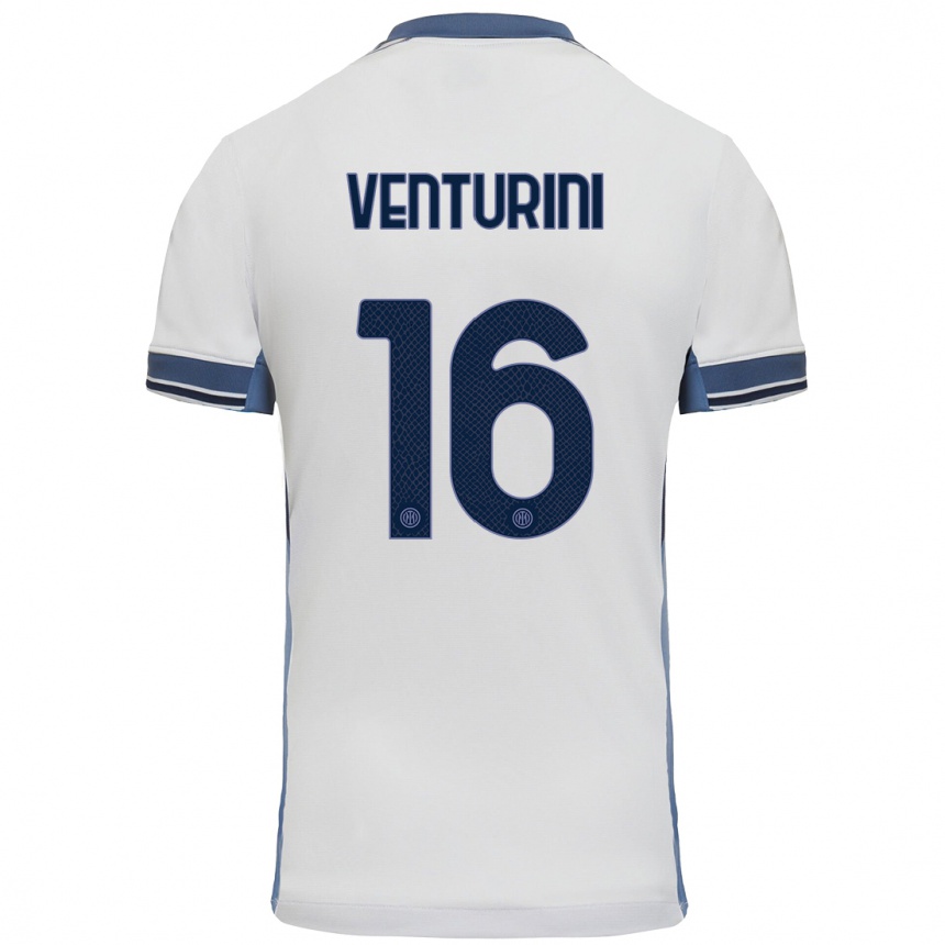 Niño Fútbol Camiseta Matteo Venturini #16 Blanco Gris 2ª Equipación 2024/25 México