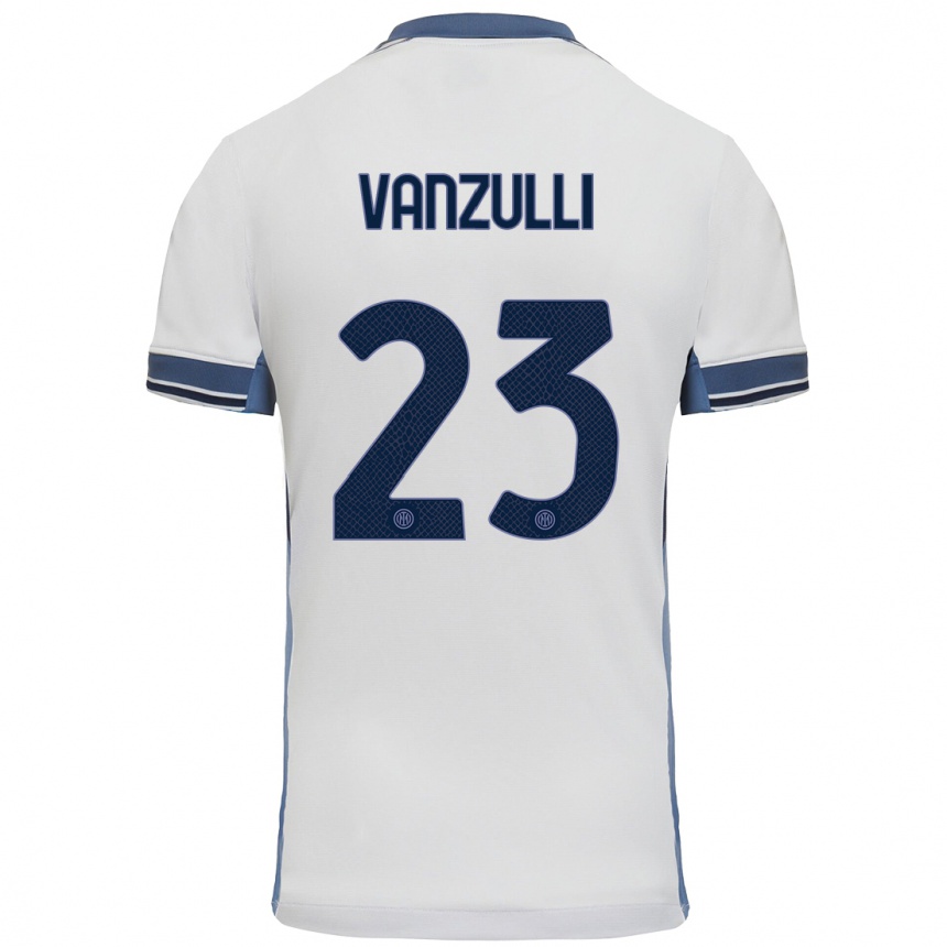 Niño Fútbol Camiseta Marco Vanzulli #23 Blanco Gris 2ª Equipación 2024/25 México