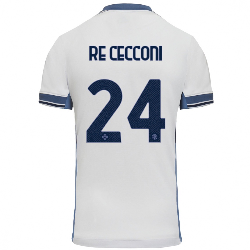 Niño Fútbol Camiseta Gabriele Re Cecconi #24 Blanco Gris 2ª Equipación 2024/25 México