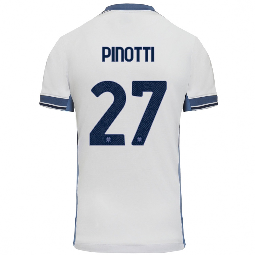 Niño Fútbol Camiseta Manuel Pinotti #27 Blanco Gris 2ª Equipación 2024/25 México