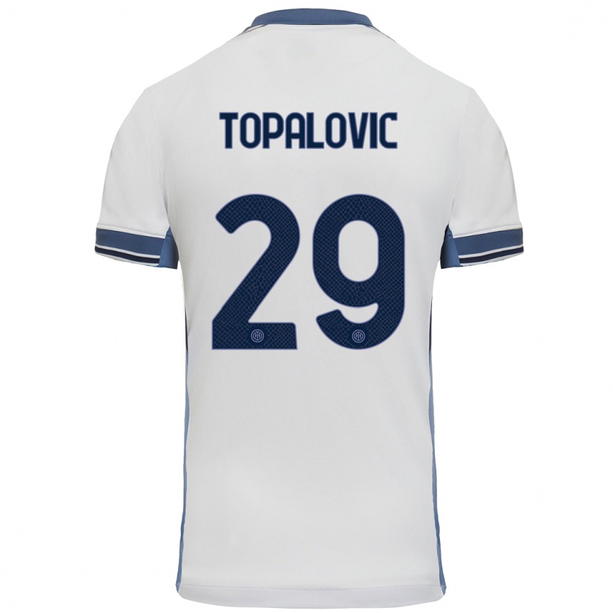 Niño Fútbol Camiseta Luka Topalovic #29 Blanco Gris 2ª Equipación 2024/25 México