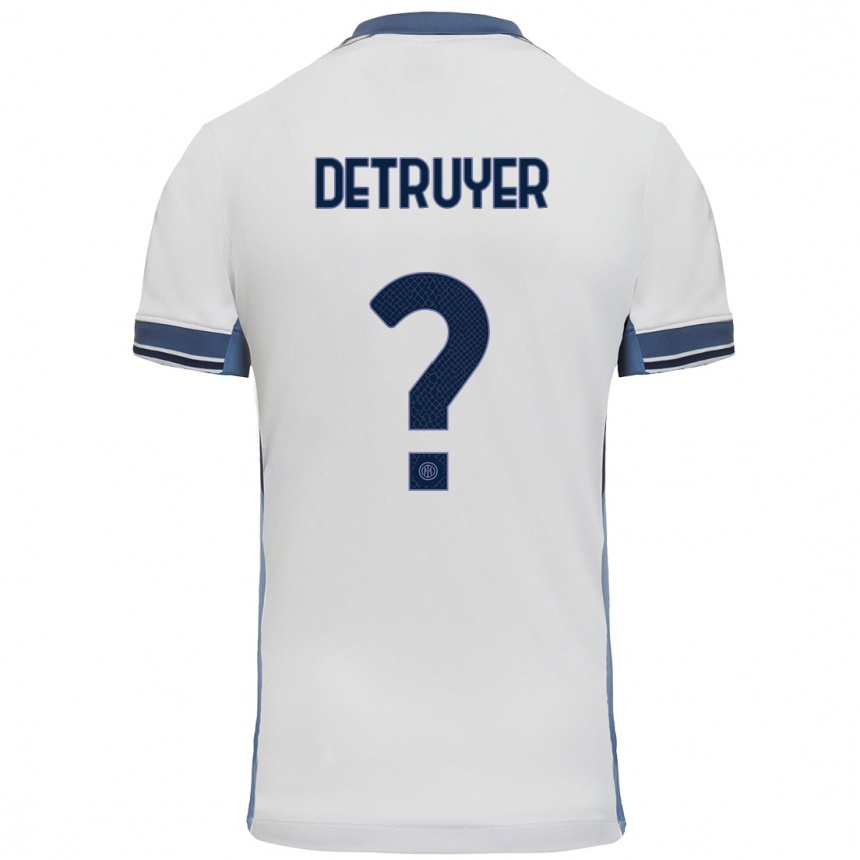 Niño Fútbol Camiseta Marie Detruyer #0 Blanco Gris 2ª Equipación 2024/25 México