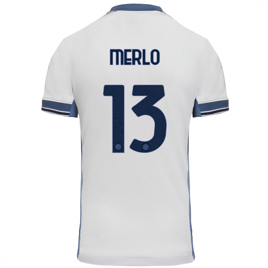 Niño Fútbol Camiseta Beatrice Merlo #13 Blanco Gris 2ª Equipación 2024/25 México