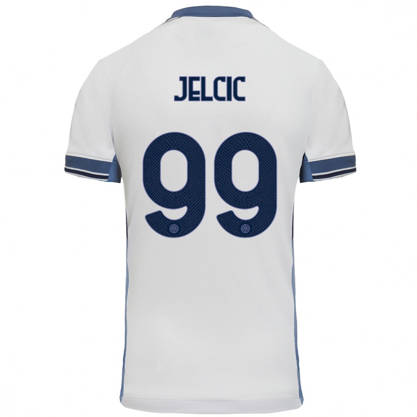 Niño Fútbol Camiseta Maja Jelčić #99 Blanco Gris 2ª Equipación 2024/25 México