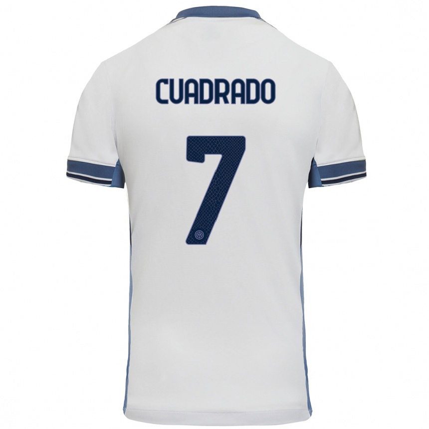 Niño Fútbol Camiseta Juan Cuadrado #7 Blanco Gris 2ª Equipación 2024/25 México