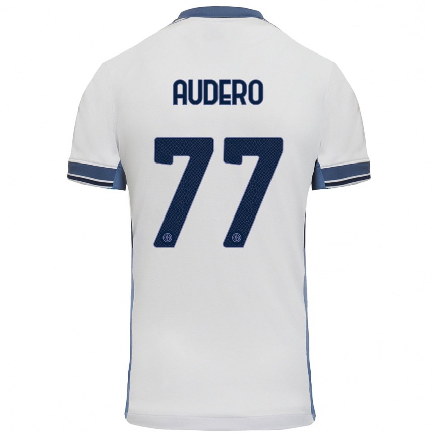 Niño Fútbol Camiseta Emil Audero #77 Blanco Gris 2ª Equipación 2024/25 México