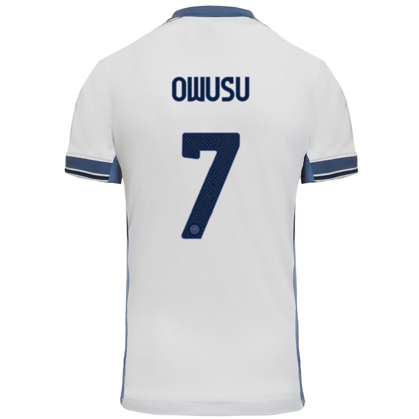 Niño Fútbol Camiseta Enoch Owusu #7 Blanco Gris 2ª Equipación 2024/25 México