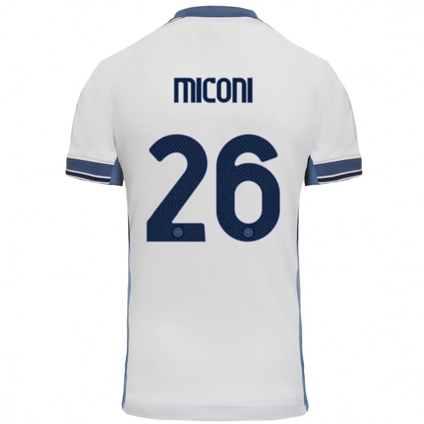 Niño Fútbol Camiseta Riccardo Miconi #26 Blanco Gris 2ª Equipación 2024/25 México