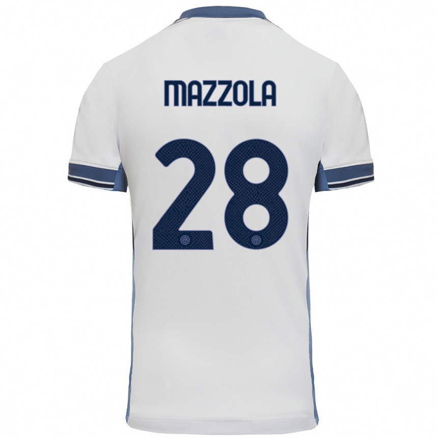 Niño Fútbol Camiseta Giuseppe Mazzola #28 Blanco Gris 2ª Equipación 2024/25 México