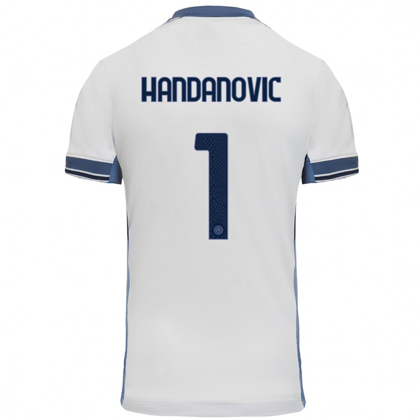 Niño Fútbol Camiseta Samir Handanovic #1 Blanco Gris 2ª Equipación 2024/25 México