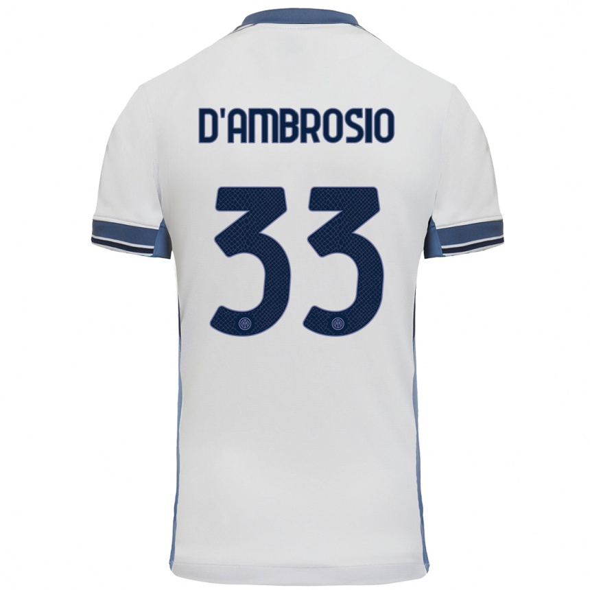 Niño Fútbol Camiseta Danilo D'ambrosio #33 Blanco Gris 2ª Equipación 2024/25 México