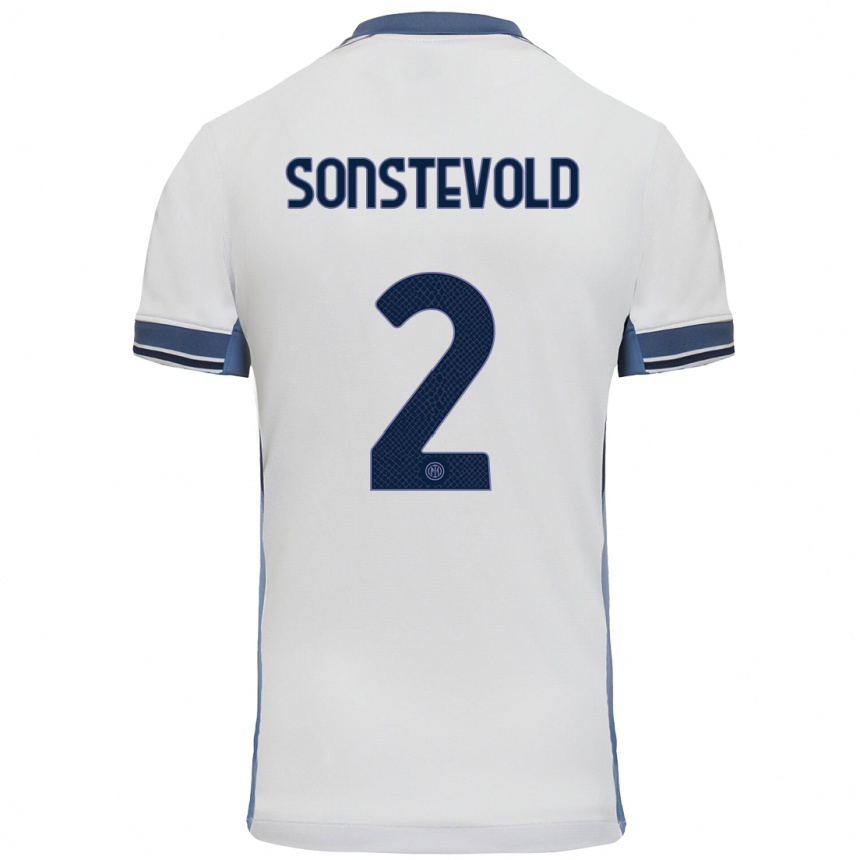 Niño Fútbol Camiseta Anja Sonstevold #2 Blanco Gris 2ª Equipación 2024/25 México