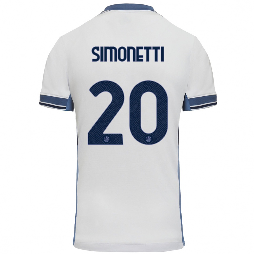 Niño Fútbol Camiseta Flaminia Simonetti #20 Blanco Gris 2ª Equipación 2024/25 México