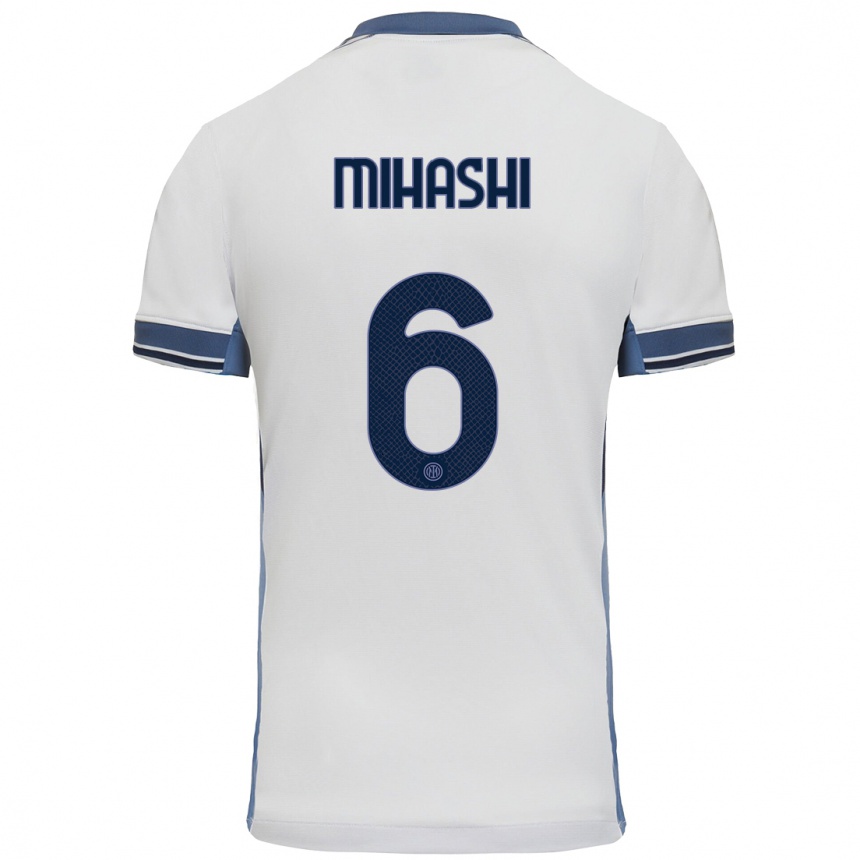 Niño Fútbol Camiseta Mana Mihashi #6 Blanco Gris 2ª Equipación 2024/25 México