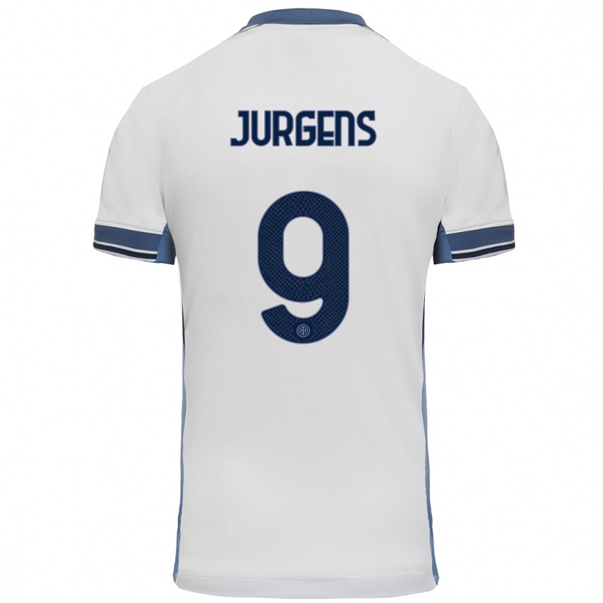 Niño Fútbol Camiseta Oliver Jurgens #9 Blanco Gris 2ª Equipación 2024/25 México