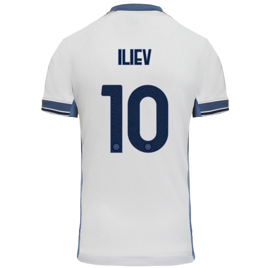 Niño Fútbol Camiseta Nikola Iliev #10 Blanco Gris 2ª Equipación 2024/25 México