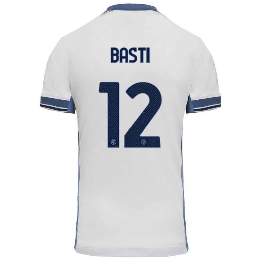 Niño Fútbol Camiseta Matteo Basti #12 Blanco Gris 2ª Equipación 2024/25 México