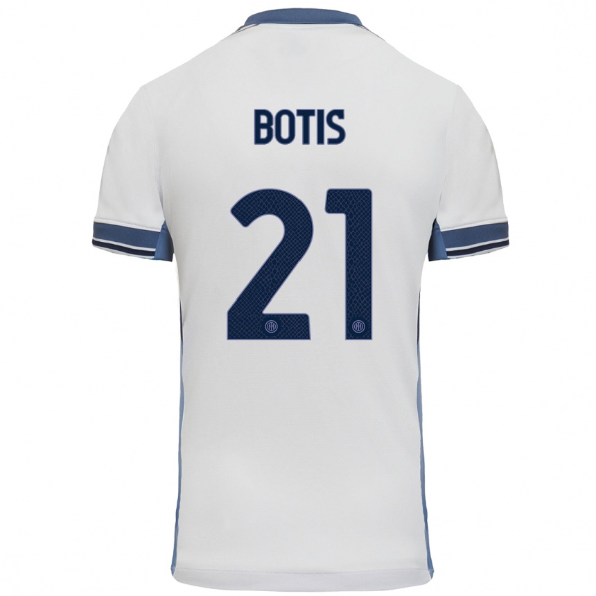 Niño Fútbol Camiseta Nikolaos Botis #21 Blanco Gris 2ª Equipación 2024/25 México