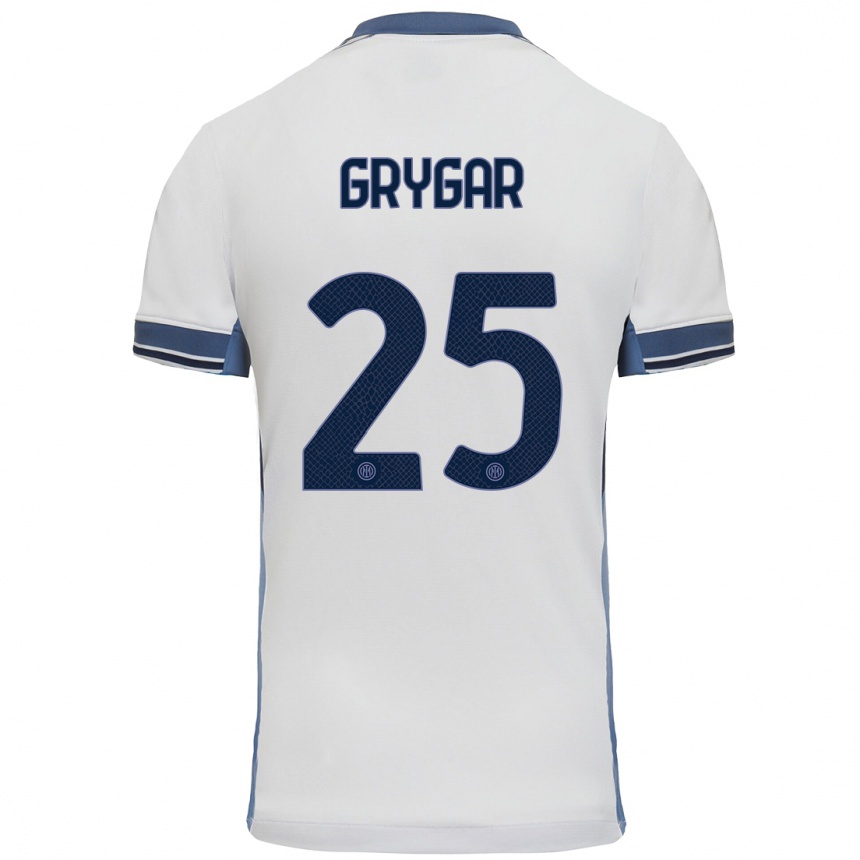 Niño Fútbol Camiseta Samuel Grygar #25 Blanco Gris 2ª Equipación 2024/25 México