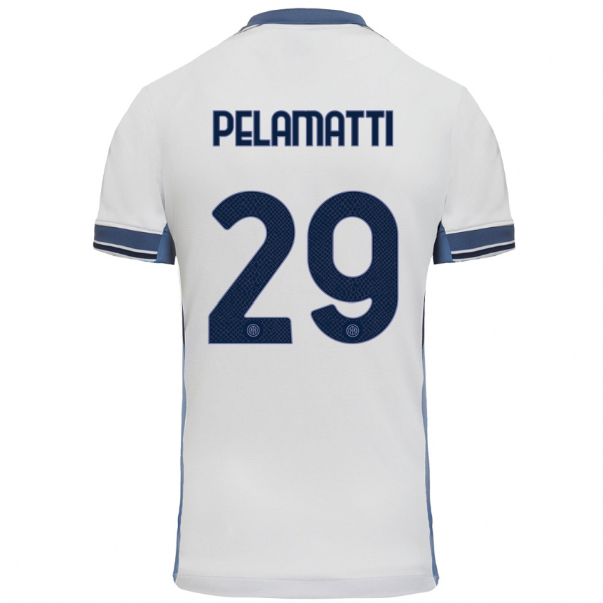 Niño Fútbol Camiseta Andrea Pelamatti #29 Blanco Gris 2ª Equipación 2024/25 México