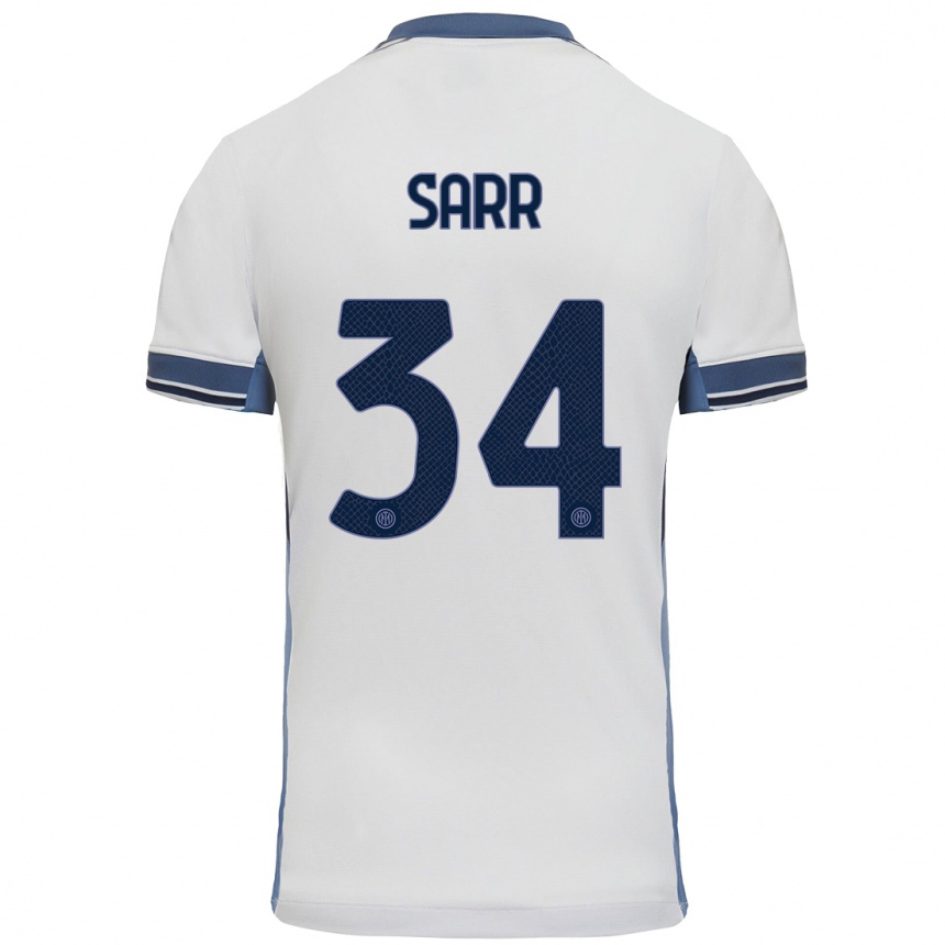 Niño Fútbol Camiseta Amadou Sarr #34 Blanco Gris 2ª Equipación 2024/25 México