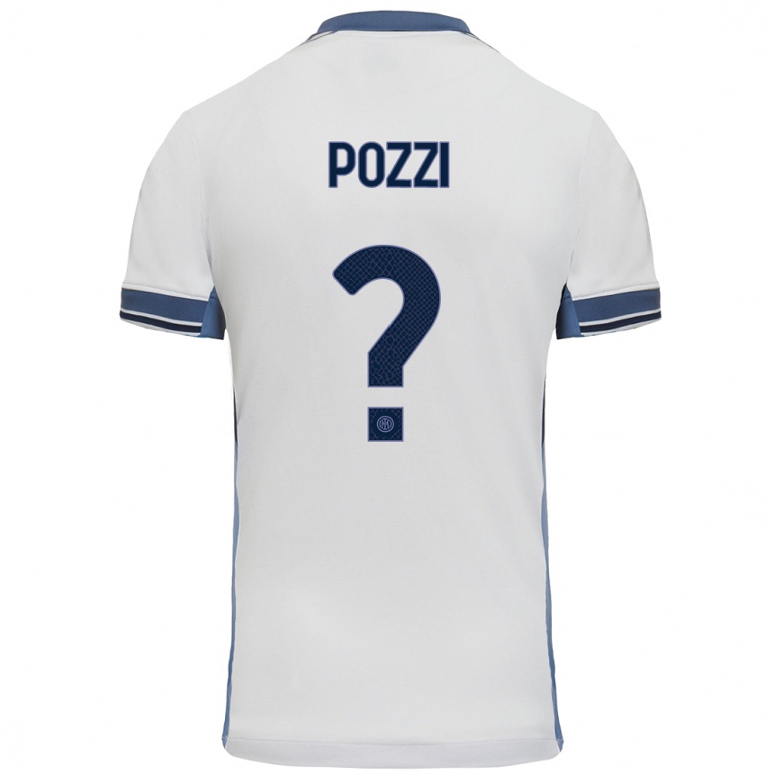 Niño Fútbol Camiseta Andrea Pozzi #0 Blanco Gris 2ª Equipación 2024/25 México