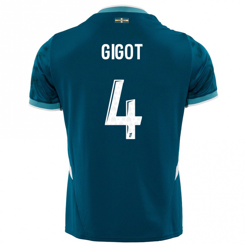 Niño Fútbol Camiseta Samuel Gigot #4 Azul Turquesa 2ª Equipación 2024/25 México