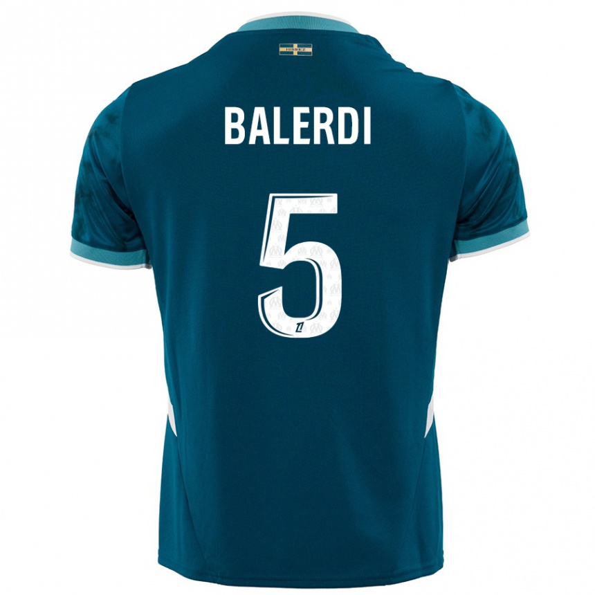 Niño Fútbol Camiseta Leonardo Balerdi #5 Azul Turquesa 2ª Equipación 2024/25 México