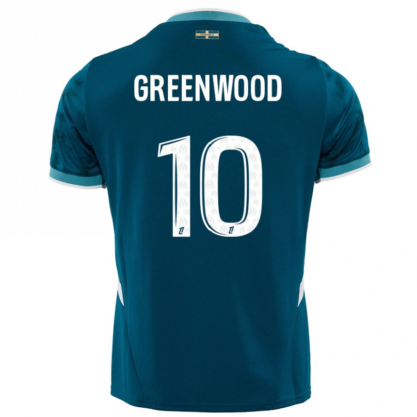 Niño Fútbol Camiseta Mason Greenwood #10 Azul Turquesa 2ª Equipación 2024/25 México