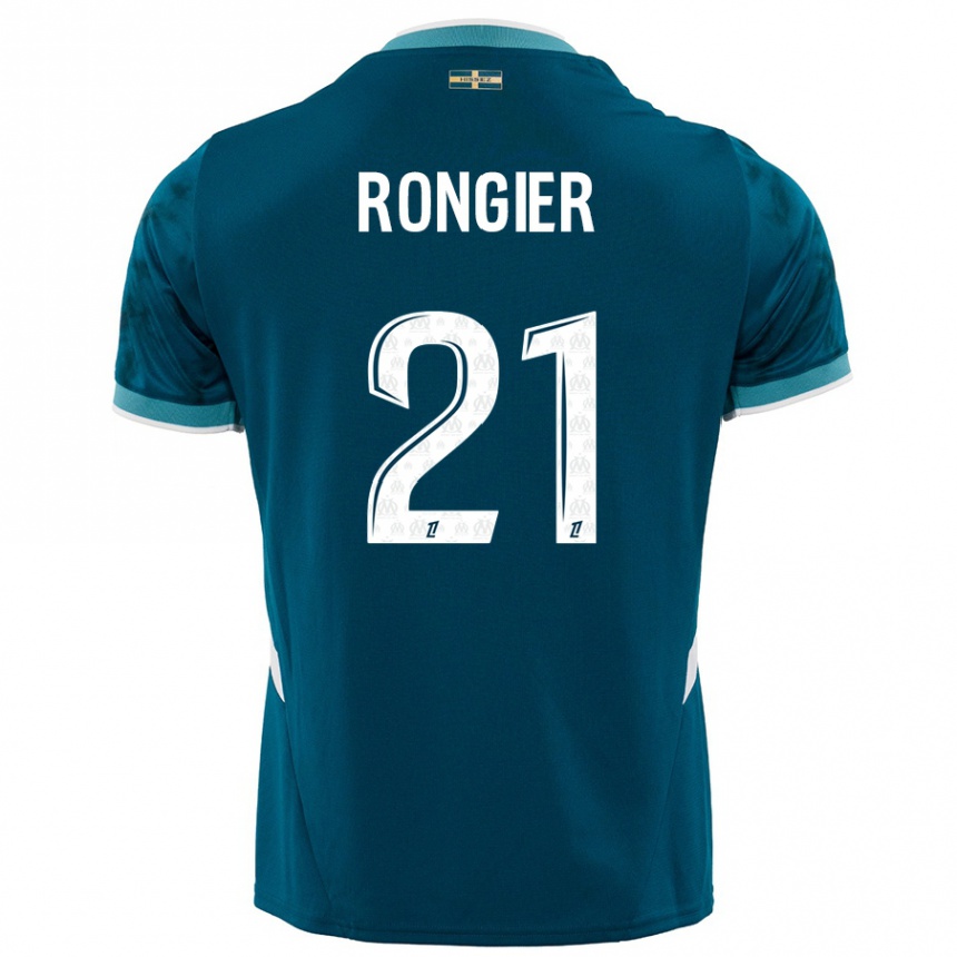 Niño Fútbol Camiseta Valentin Rongier #21 Azul Turquesa 2ª Equipación 2024/25 México