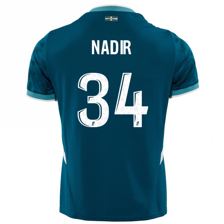 Niño Fútbol Camiseta Bilal Nadir #34 Azul Turquesa 2ª Equipación 2024/25 México