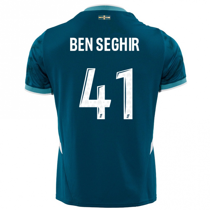 Niño Fútbol Camiseta Salim Ben Seghir #41 Azul Turquesa 2ª Equipación 2024/25 México