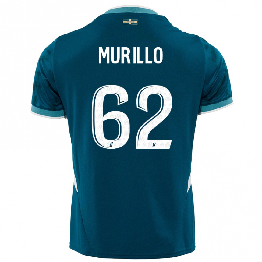 Niño Fútbol Camiseta Amir Murillo #62 Azul Turquesa 2ª Equipación 2024/25 México