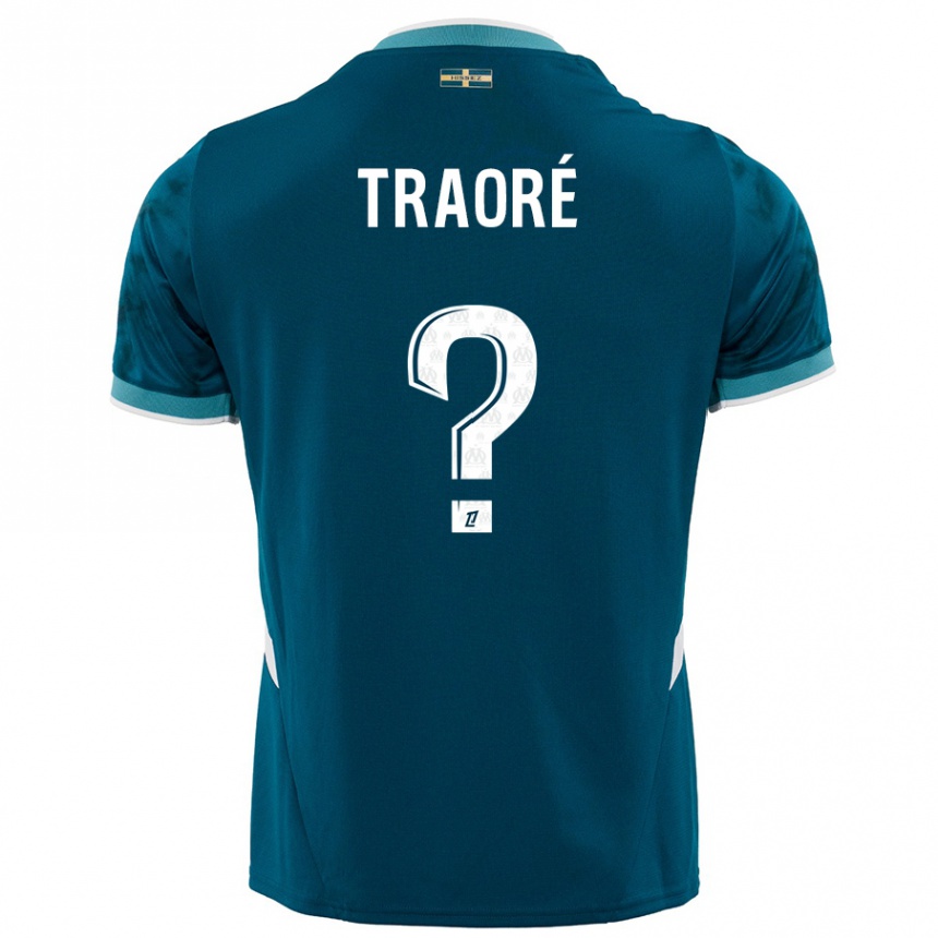 Niño Fútbol Camiseta Soumaïla Traoré #0 Azul Turquesa 2ª Equipación 2024/25 México