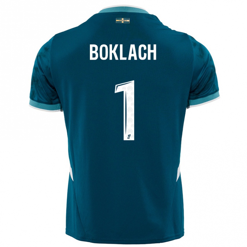 Niño Fútbol Camiseta Kateryna Boklach #1 Azul Turquesa 2ª Equipación 2024/25 México