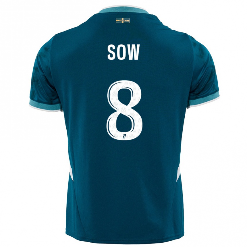 Niño Fútbol Camiseta Mbayang Sow #8 Azul Turquesa 2ª Equipación 2024/25 México