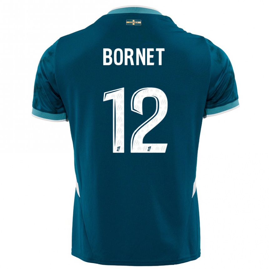 Niño Fútbol Camiseta Camille Bornet #12 Azul Turquesa 2ª Equipación 2024/25 México