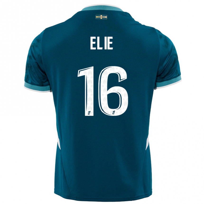 Niño Fútbol Camiseta Anaïs Elie #16 Azul Turquesa 2ª Equipación 2024/25 México